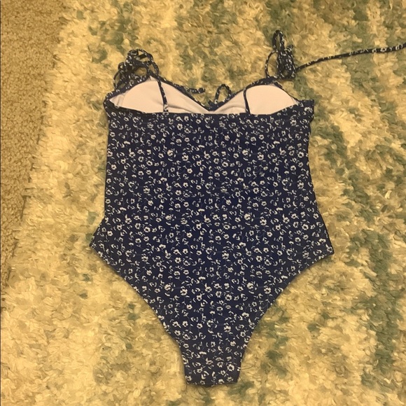 Floral Blue One-Piece Swimsuit - Picture 2 of 5